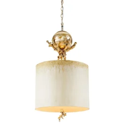 Elstead Pendelleuchte ELIF Ø38cm Creme kürzbar Hängelampe