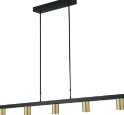 Masterlight Pendelleuchte Esstisch Schwarz Gold 5-flammig GU10* Wohnzimmerlampen|Esszimmer Lampen