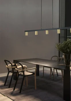 Masterlight Pendelleuchte Esstisch Schwarz Gold 5-flammig GU10* Wohnzimmerlampen|Esszimmer Lampen