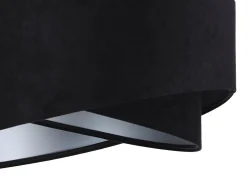 Discount BPS Koncept Pendelleuchte Esstisch Schwarz Silber Stoff Ø50cm