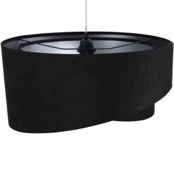 Discount BPS Koncept Pendelleuchte Esstisch Schwarz Silber Stoff Ø50cm