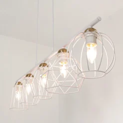 Easylight Pendelleuchte Esstisch Weiß Drahtgestell Schirm* Designerlampen|Moderne Lampen