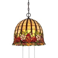 Elstead Pendelleuchte FARFALLA 9 Bunt Ø38cm Tiffany Lampe* Hängelampen|Designerlampen