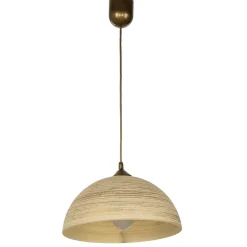 Outlet Lamkur Pendelleuchte FERA Gold Retro rund Esstisch