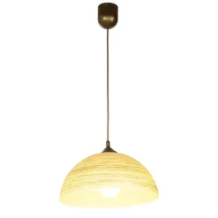 Outlet Lamkur Pendelleuchte FERA Gold Retro rund Esstisch