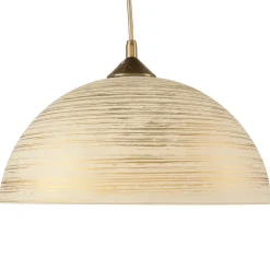 Outlet Lamkur Pendelleuchte FERA Gold Retro rund Esstisch