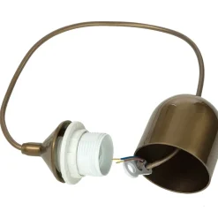 Outlet Lamkur Pendelleuchte FERA Gold Retro rund Esstisch