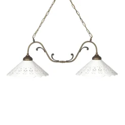 Giovanni Battista Pendelleuchte 2-flammig B: 83,5 cm Keramik Messing E27* Hängelampen|Feuchtraumleuchten