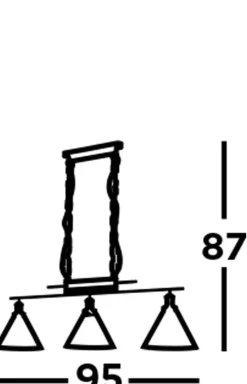 Sale Searchlight Pendelleuchte 3-flammig E27 B: 95 cm Vintage Design