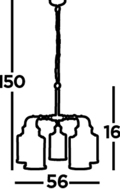 Searchlight Pendelleuchte 5-flammig E27 Glas Metall Vintage LOGAN* Wohnzimmerlampen|Glaslampen