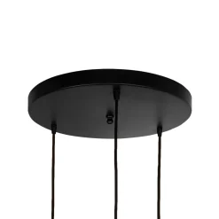 Hot Giovanni Battista Pendelleuchte 3-flammig E27 in Schwarz matt Gold Retro