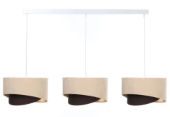 BPS Koncept Pendelleuchte 3-flammig E27 in Weiß Beige Braun Gold* Bürolampen|Wohnzimmerlampen