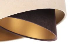 BPS Koncept Pendelleuchte 3-flammig E27 in Weiß Beige Braun Gold* Bürolampen|Wohnzimmerlampen