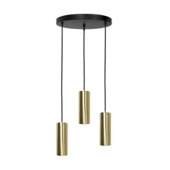 Discount Giovanni Battista Pendelleuchte 3-flammig E27 Messing Eisen in Schwarz Bronze