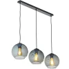 TK Lighting Pendelleuchte 3-flammig E27 Schwarz Graphit Glas Metall