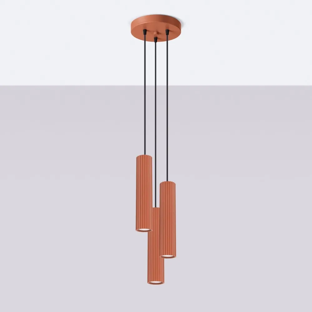 Sollux Pendelleuchte 3-flammig GU10 Rot aus Aluminium B: 19,5 cm* Hängelampen|Bürolampen