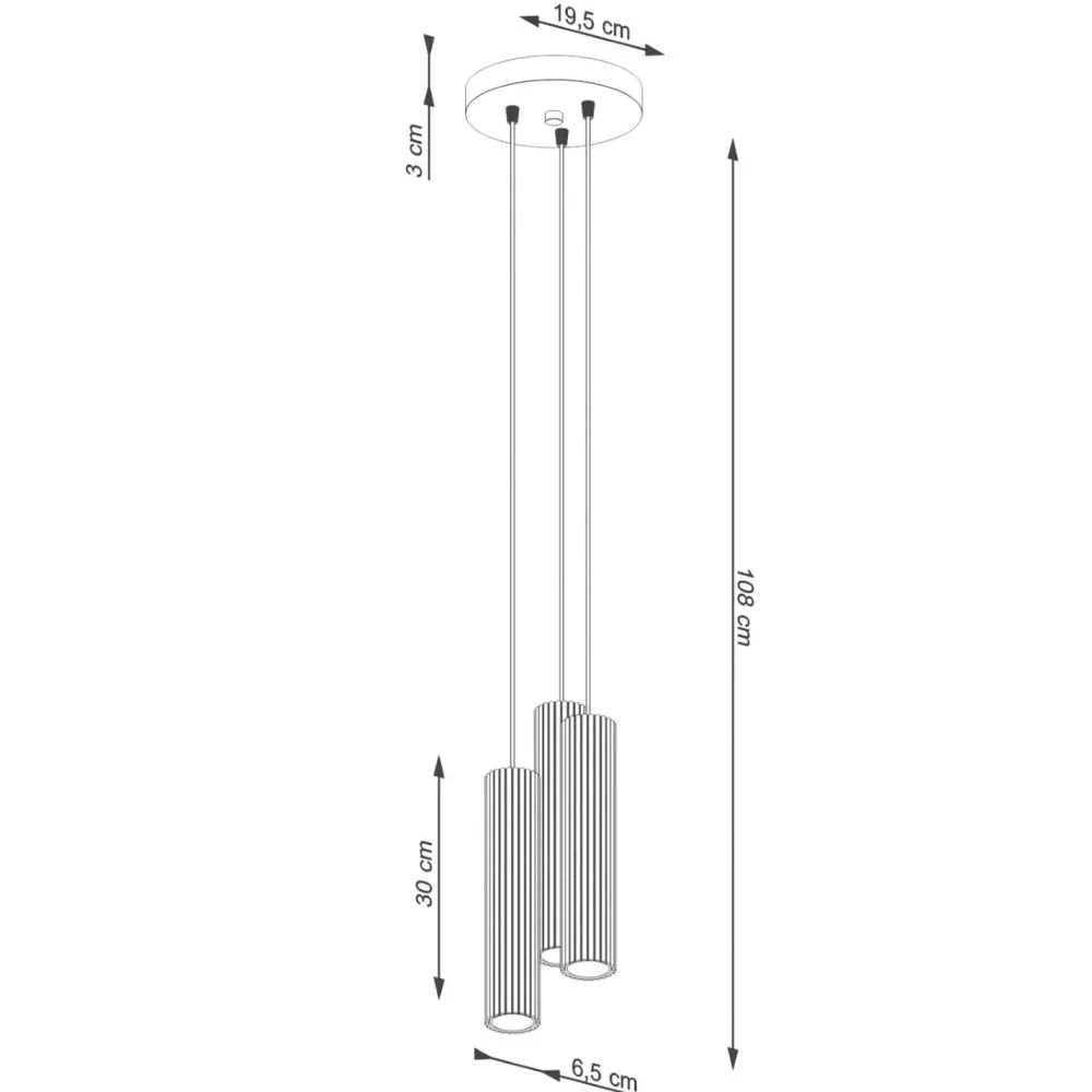 Sollux Pendelleuchte 3-flammig GU10 Rot aus Aluminium B: 19,5 cm* Hängelampen|Bürolampen