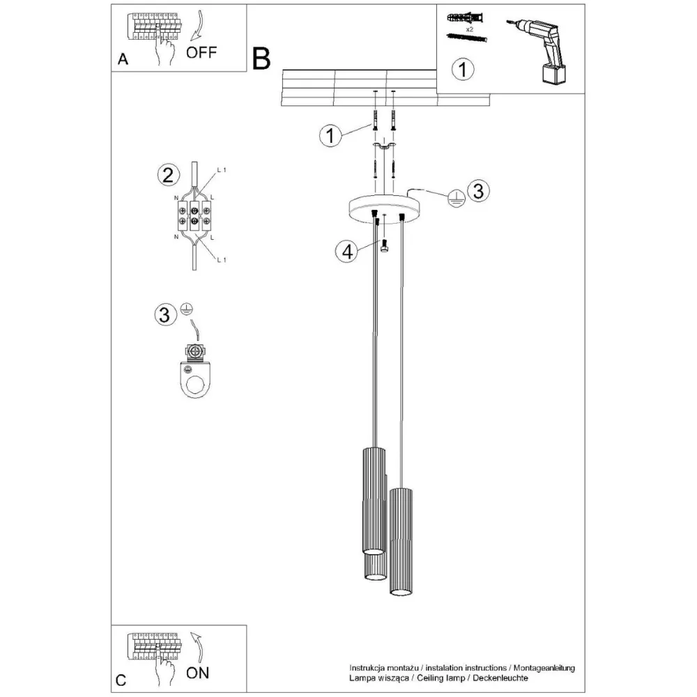 Sollux Pendelleuchte 3-flammig GU10 Rot aus Aluminium B: 19,5 cm* Hängelampen|Bürolampen