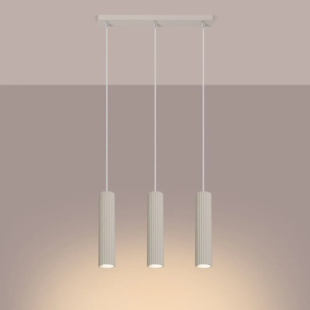 Sollux Pendelleuchte 3-flammig GU10 B: 45 cm in Creme Modern* Hängelampen|Wohnzimmerlampen