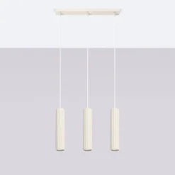 Sollux Pendelleuchte 3-flammig GU10 B: 45 cm in Creme Modern* Hängelampen|Wohnzimmerlampen