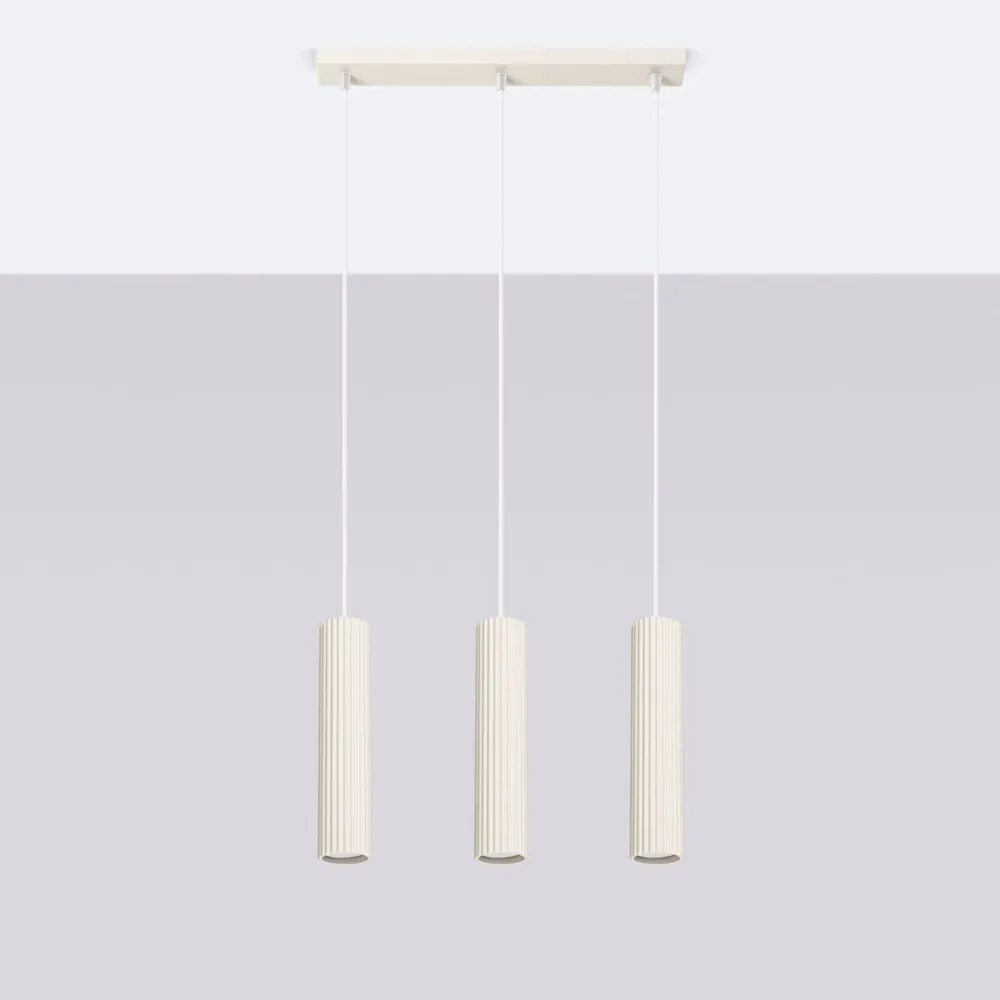 Sollux Pendelleuchte 3-flammig GU10 B: 45 cm in Creme Modern* Hängelampen|Wohnzimmerlampen
