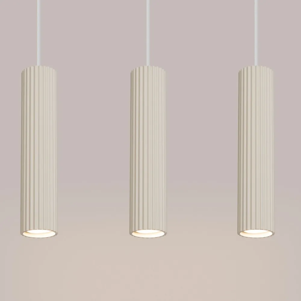 Sollux Pendelleuchte 3-flammig GU10 B: 45 cm in Creme Modern* Hängelampen|Wohnzimmerlampen