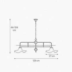Sale Giovanni Battista Pendelleuchte 2-flammig in Bronze Antik Weiß E27 Messing Glas