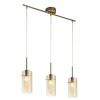 Searchlight Pendelleuchte 3-flammig in Messing Creme E14 Glas Metall* Wohnzimmerlampen|Glaslampen