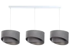 BPS Koncept Pendelleuchte 3-flammig in Weiß Grau Silber E27 Stoff* Hängelampen|Bürolampen