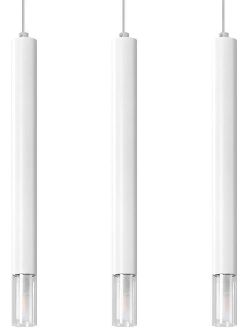 Sollux Pendelleuchte 3-flammig Metall Glas Weiß B: 45 cm* Moderne Lampen|Wohnzimmerlampen