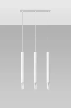 Sollux Pendelleuchte 3-flammig Metall Glas Weiß B: 45 cm* Moderne Lampen|Wohnzimmerlampen