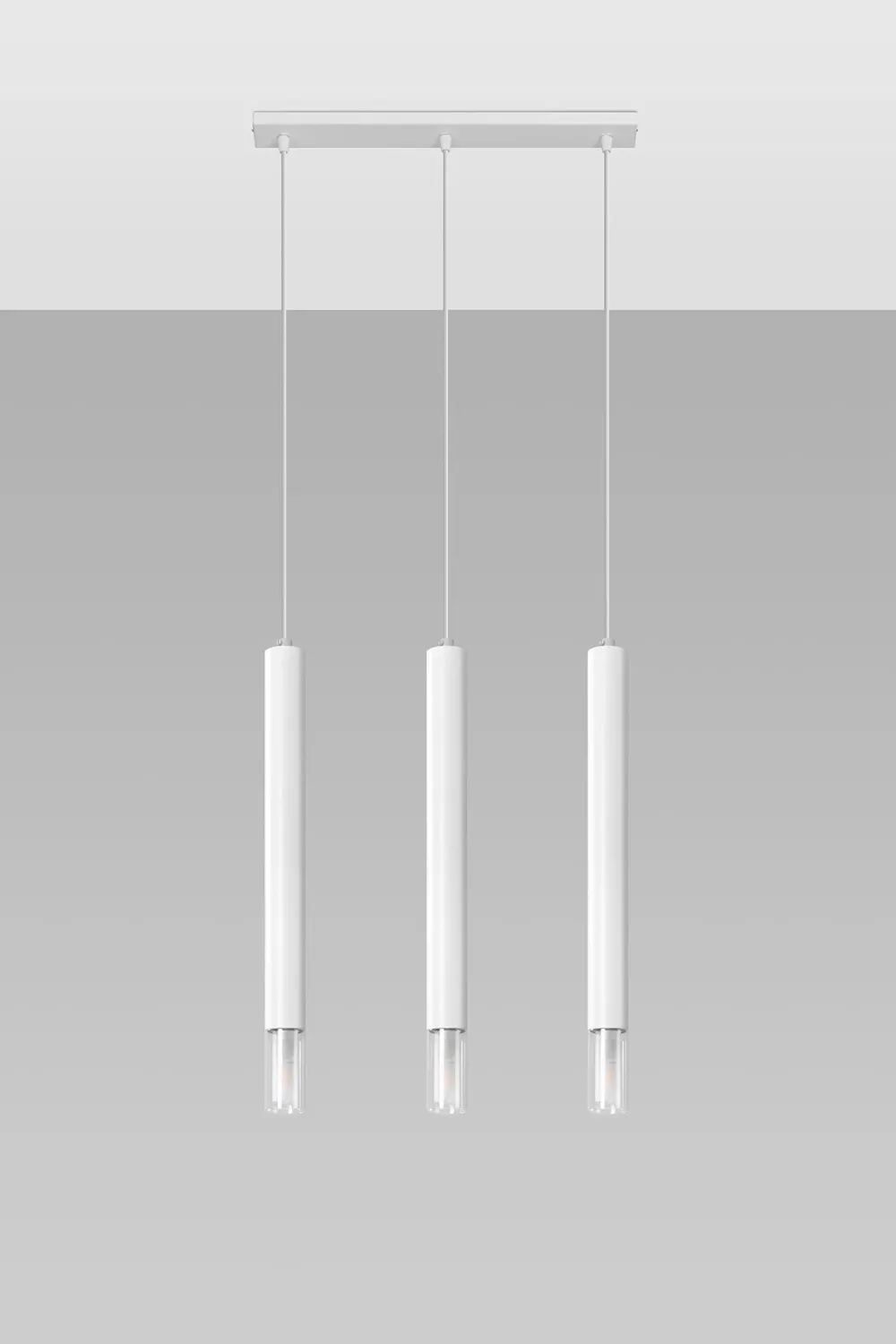 Sollux Pendelleuchte 3-flammig Metall Glas Weiß B: 45 cm* Moderne Lampen|Wohnzimmerlampen