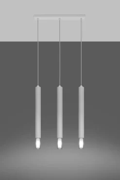 Sollux Pendelleuchte 3-flammig Metall Glas Weiß B: 45 cm* Moderne Lampen|Wohnzimmerlampen