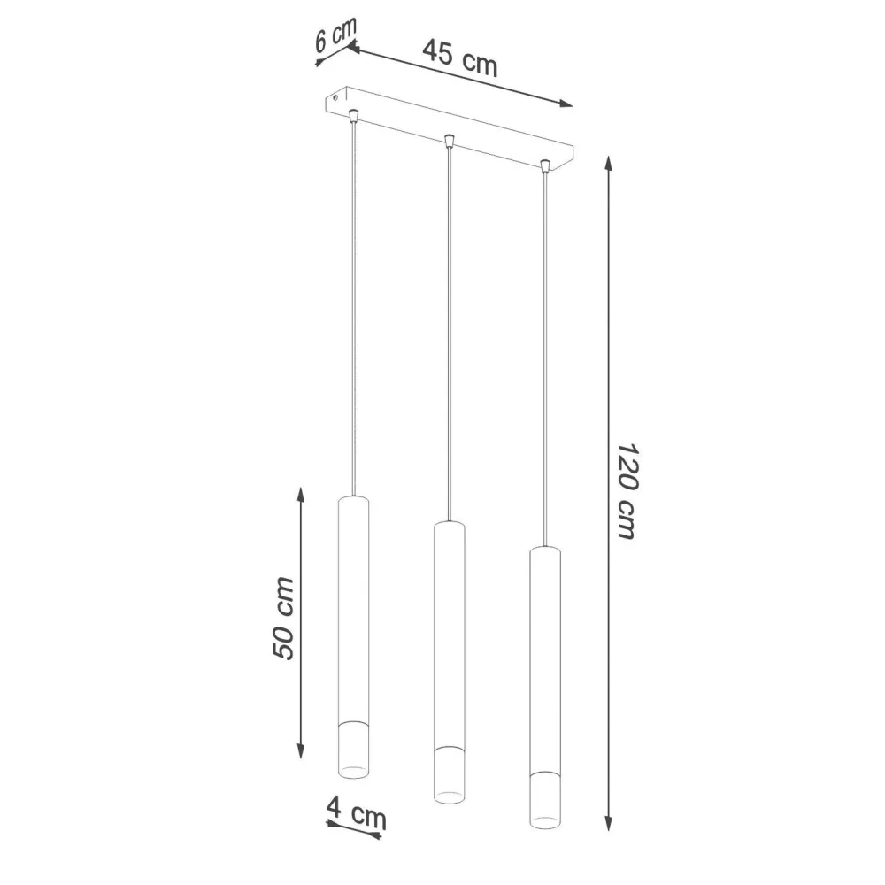 Sollux Pendelleuchte 3-flammig Metall Glas Weiß B: 45 cm* Moderne Lampen|Wohnzimmerlampen