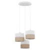 TK Lighting Pendelleuchte 3-flammig Stoff Jute Boho E27 Modern* Wohnzimmerlampen|Stofflampen
