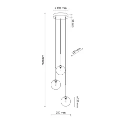 TK Lighting Pendelleuchte 3-flammig verstellbar Glas Metall Ø 25 cm G9* Hängelampen|Esszimmer Lampen