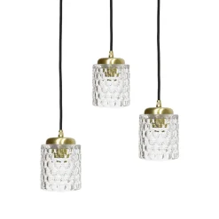 Giovanni Battista Pendelleuchte 3-flammig verstellbar Messing Eisen Glas Ø 45 cm* Hängelampen|Bürolampen