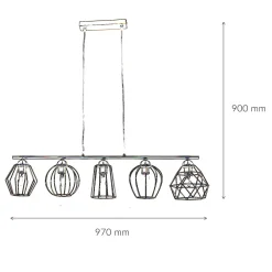 Clearance Easylight Pendelleuchte GALAXY in Messing Küche Esszimmer