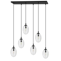 Sale Emibig Pendelleuchte Glas 70 cm breit Schwarz Transparent E14