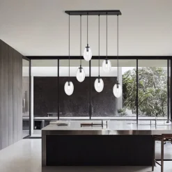 Sale Emibig Pendelleuchte Glas 70 cm breit Schwarz Transparent E14