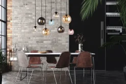 Searchlight Pendelleuchte Glas B: 151 cm Bunt Kugel Schirme 8x E27* Hängelampen|Bürolampen