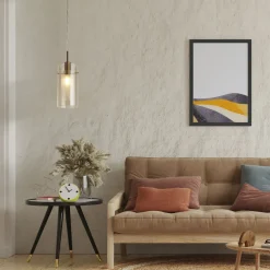 Searchlight Pendelleuchte Glas E14 D: 13 cm in Messing Champagner* Hängelampen|Esszimmer Lampen