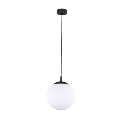 TK Lighting Pendelleuchte Glas Kugel Ø 25 cm Schwarz Weiß E27 BRYCE* Wohnzimmerlampen|Glaslampen