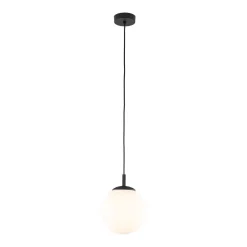 TK Lighting Pendelleuchte Glas Kugel Ø 25 cm Schwarz Weiß E27 BRYCE* Wohnzimmerlampen|Glaslampen