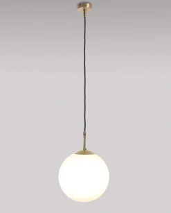 Giovanni Battista Pendelleuchte Glas Kugel Echt-Messing rund Esstisch