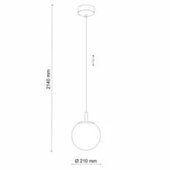 TK Lighting Pendelleuchte Glas Kugel Ø 21 cm in Gold verstellbar* Jugendstil Lampen|Kugellampen