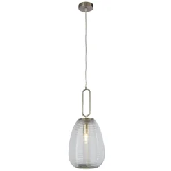 Searchlight Pendelleuchte Glas Metall Ø 24 cm H: 1,3 m verstellbar E27* Hängelampen|Esszimmer Lampen