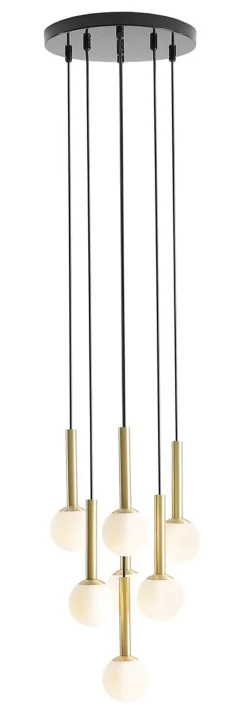 ALDEX Pendelleuchte Glas Metall in Schwarz Messing G9 elegant* Hängelampen|Bürolampen