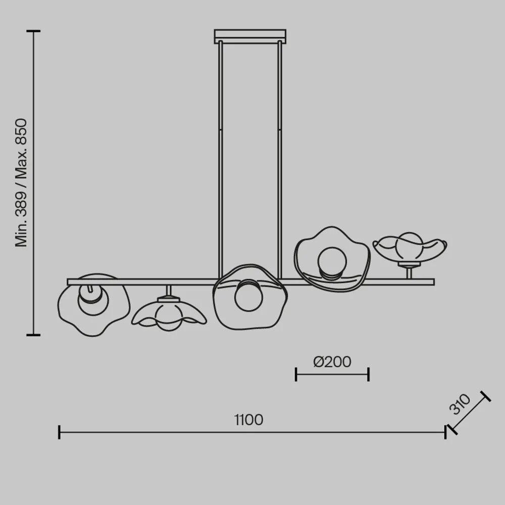 Sale Maytoni Pendelleuchte Glas Metall G9 H: max. 84,4 cm in Messing