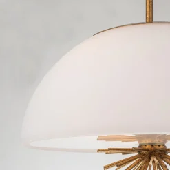 Elstead Pendelleuchte Glas Metall D: 45,7 cm rund 3x E14 verstellbar* Hängelampen|Bürolampen